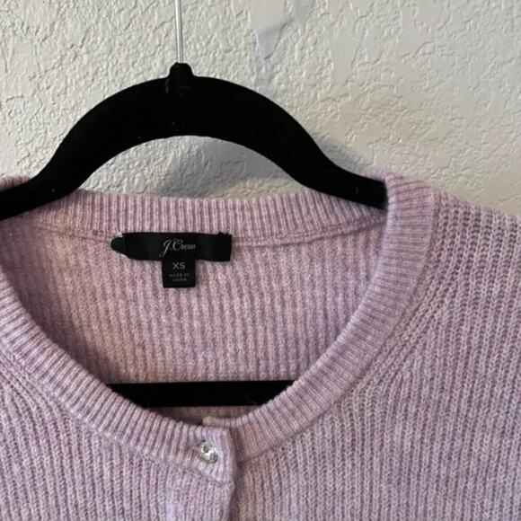 J. Crew Purple Jewel Button Ribbed Cardigan Sweater - Picture 5 of 8